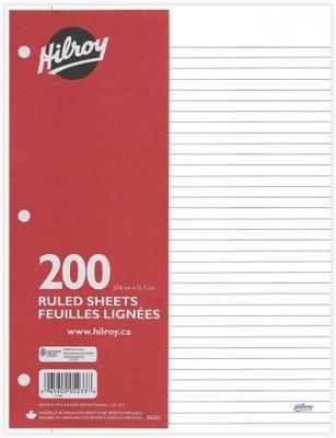 Ll Paper Ruled Hilroy 200pk