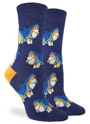 Sock Womens Corgi Shark